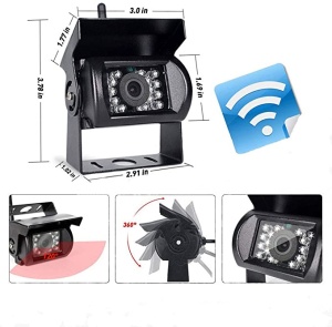 Kit marșarier /supraveghere wireless cu cameră și display de 7inch; 12V~24V, cu 2 camere pentru Camioane, Autocare, Bus-uri - Img 7