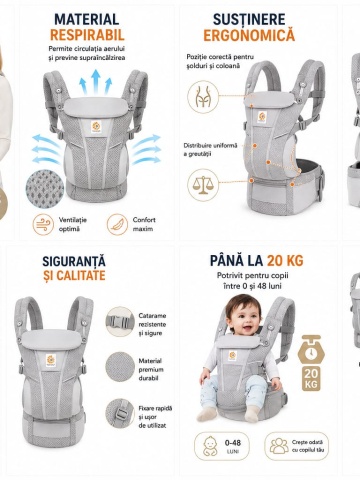 Port bebe ergonomic premium pentru copii si bebelusi, realizat din materiale confortabile si rezistente, ideal pentru utilizare zilnica si transport sigur.