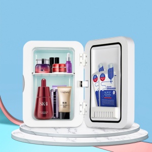 Mini frigider de 8L cu oglinda si lumina LED, cosmetice cu funcție de încălzire/răcire, farduri, fonduri de ten, creme, ruj sau seturi de Make Up Beauty - Img 9