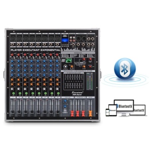 Mixer audio profesional 12 canale, 600W x 2, 12 intrări microfon/instrumente, funcție karaoke, efecte, bluetooth, USB/SD, LCD - Img 2