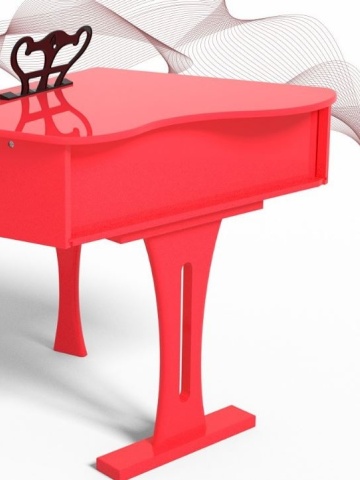 Pian pentru copii, din lemn, scăunel inclus, 30 clape, design elegant, lăcuit - Img 10