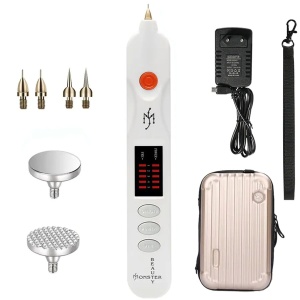 Plasma Pen Cosmetic Device for Tattoo, Scar, Spot, Mole, Freckle Removal, Laser Wart Removal, LCD Screen, Adjustable Levels, USB, White - Img 1