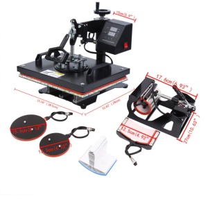 Presă transfer termic 30x38cm, personalizări 5in1 1250w, sublimare combo 5in1, tricouri, plăci ceramice, hanorace, fețe de pernă, ghiozdane, stegulețe, căni, șepci, farfurii - Presă termică - Img 2
