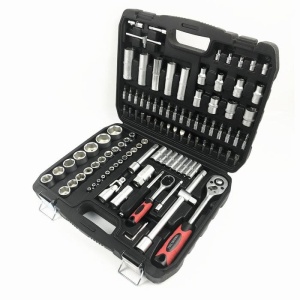 Professional tool kit, 108 pieces made of chrome vanadium, tubular, car service, motorcycle, vulcanization