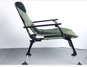 Scaun Pescuit D1 CARP RELAX cu RECLINER și picioare reglabile pe înălțime, sarcină maxim admisă: 150KG, verde/olive/negru