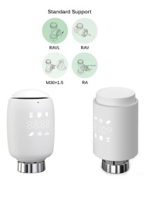 Set 2 capete termostatice + Gateway Hub cu reglare de temperatură individuală, Wireles, ZegBee, TUYA, Smart Life cu adaptoare incluse - Img 2