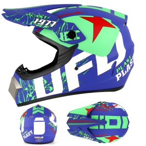 Set Cască Cross Electric UFO cu Mănuși, Ochelari, Cagulă și Suport de Perete pentru Motociclete, Dirt Bike, Enduro, Atv, Mărime XS, S, M, L, XL - Flytec™ - Img 3