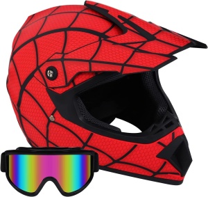 Set Cască Spiderman pentru Cross, cu Mănuși, Ochelari, Cagulă / Motociclete, Dirt Bike, Enduro, Atv, Mărime S, M, L, XL - Flytec™ - Img 3