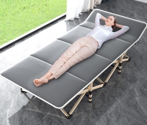 Sun lounger, folding bed, with metal structure and waterproof fabric for the beach, garden, terrace, for guests - Dittom™ - Img 4