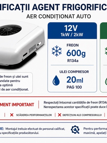 Unitate AC auto 12V/24V cu compresor performant pentru răcire rapidă în camion și camper - Dittom™