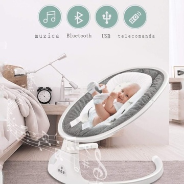 Leagăn electric pentru bebeluși, cu structură pliabilă