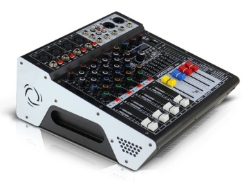 Mixer audio karaoke profesional DenisNetwork 300W cu 4 canale și egalizator grafic 7 benzi – panou control și fader volum