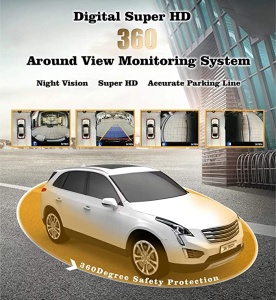 360 degree parking camera system kit, 3D with 4 wide cameras, night vision, 1080P, no blind spots - Img 3