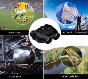 Binoclu 10 X, 25 mm premium, lentile Prism BAK4 , rezistent la apă, pentru adulți și copii, putere mare de focalizare pentru observarea păsărilor, vânătoare, călătorii, turism - Img 7