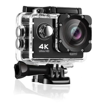 Cameră Video Sport 4K Ultra HD 16 MP Wi-Fi, Waterproof 30 m, cu Set Prinderi Cască și Bicicletă