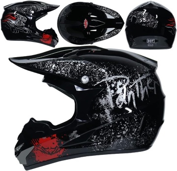 Cască Cross Panther cu Mănuși, Ochelari, Cagulă pentru Motociclete, Dirt Bike, Enduro, Atv, Mărime S, M, L, XL - Img 2