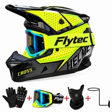 Cască Full Face Motocross pentru ATV, Enduro și Off-Road, cu Ochelari și Accesorii RaceCore Flytec
