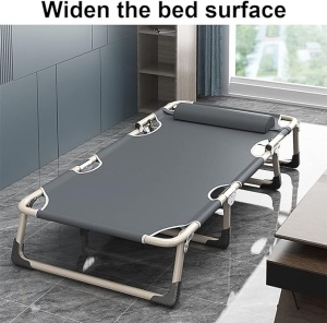 Folding sun lounger / Folding bed, with mattress, adjustable 4 positions, waterproof, for beach, garden, terrace, extra bed - Img 7