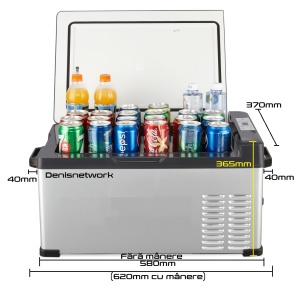 Frigider 30l auto rulotă, camion, dube 3,5t alimentare brichetă la 12-24V, baterii panou solar, rezistent la vibrații, cu compresor cu congelare -20°C - Img 3