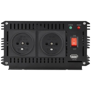 Invertor / convertor auto de tensiune 12/24V-230V la 3000W cu undă sinusoidală modificată / panou solar / rulotă , casa, cabana - Img 3