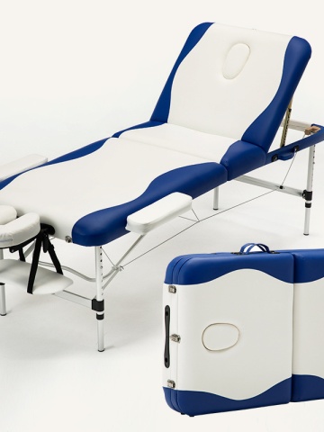 Masă masaj premiun, 220 cm x 70 cm cu înălțime reglabilă, Pat masaj ușor, din aluminiu, cu 3 zone, portabil cu husă și toate accesoriile, SPA, cosmetică, tatuaje, aplicare gene - Img 2