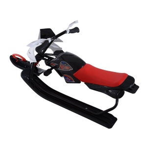 Sanie-snowmobil, cu direcție și frână, amortizor față, cadru oțel, maxim 50 kg, lamă plastic/metal, 125 x 50 x 43 cm, DenisNetwork™ - Img 3