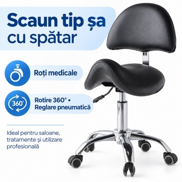 Scaun Profesional Tip Șa cu Spătar, suport 200 kg – Dr.Denis™ - Img 3
