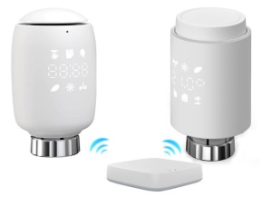 Set 2 capete termostatice + Gateway Hub cu reglare de temperatură individuală, Wireles, ZegBee, TUYA, Smart Life cu adaptoare incluse - Img 3