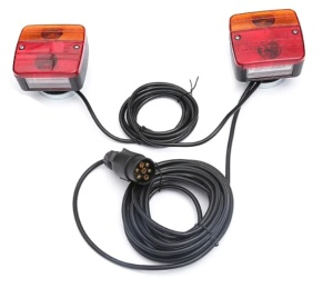 Set lumini spate auto magnetice remorca sau platforma, 12V, 7,5m cablu - Img 2