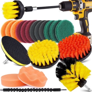 Set of 21 cleaning brushes with drill adapter for quick cleaning - Breckner™