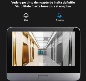 Sonerie video inteligenta WiFi cu unitate interioara LCD, acumulator, compatibila Tuya - Img 6