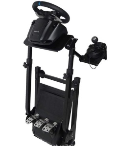 Stand de Gaming pentru Volan, Pedale și Schimbător – Compatibil cu Logitech și Thrustmaster, Ideal pentru Experiențe Realiste de Sim Racing - Img 4