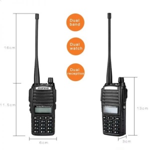 Statie Radio portabila emisie receptie Baofeng UV 82 , Dual Band, 10W, Walkie Talkie, Radio FM, acumulator 2800 mAh, Casca cu microfon - Img 7
