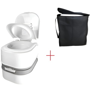 Toaletă Ecologică Portabilă Premium 24L – Dublă Evacuare, Fără Miros, Indicator Nivel Umplere, Înălțime mare 42 cm - Img 1