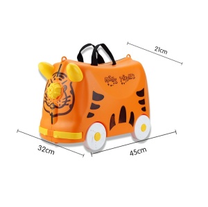 Troler Ride-On Pentru Copii, Valiza cu 4 roti directionale , Curea Transport, Suport Picioare, Blocare Incuietoare, Centuri de Siguranta, Usoara si Durabila, Roti Rezistente,18 Litri, +3ani - Img 6