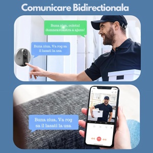 Video doorbell with display, Wi-Fi and Tuya, display on phone with notification with 4.3 inch screen - Dittom™ - Img 3