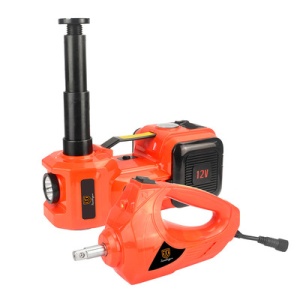 Cric hidraulic electric 5T + Pompă de umflare 10 bar + cheie de roți cu impact electrică, portabilă, la 12 V cu valiză