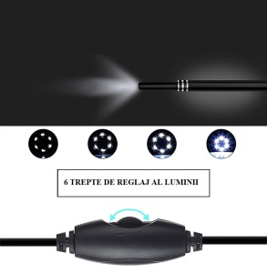 Cameră endoscopică impermeabilă cu lungime cablu 10m, 8mm - USB, MICROUSB, TIP-C - Img 5