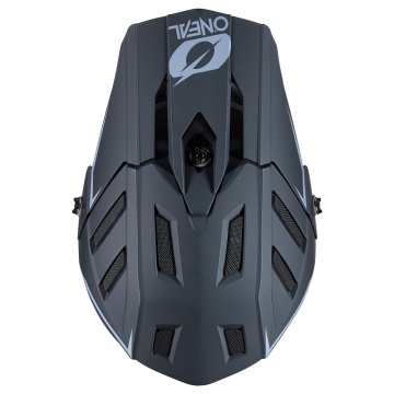 Cască downhill O'Neal negru mat - vedere de sus cu ventilație avansată