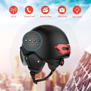 Cască bicicletă Smart cu cameră video FHD cu semnalizare rutieră LED și căști incorporate pe bluetooth pentru ciclism, ATV, moto, scuter, ski - Img 7