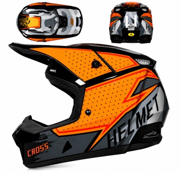 Cască Full Face Motocross pentru ATV, Enduro și Off-Road, cu Ochelari și Accesorii Flash X Flytec - Img 2