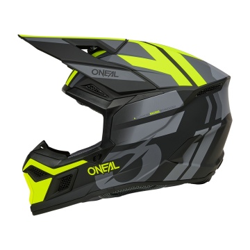 Cască enduro O'Neal 3SRS Attack negru cu galben fluo - din profil