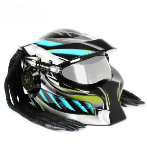 Casca Moto Full-Face, Open-Face, Vizieră Fumurie, Personalizată Predator, Marimi: M, L, XL - Flytec™ - Img 3
