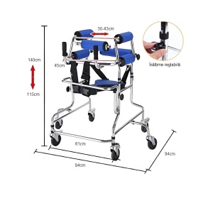 Dr.Denis recovery walking frame, 6 wheels, adjustable, foldable, 120 kg - Img 6