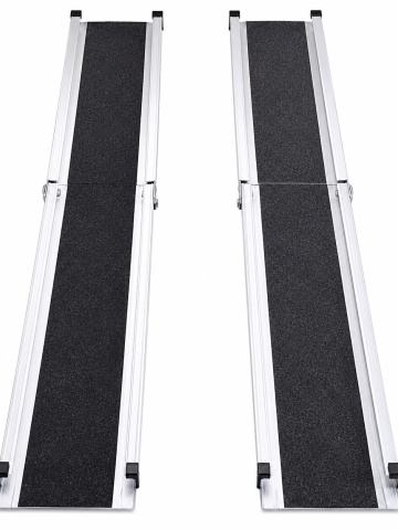 Folding aluminum wheelchair ramp, 120-213cm, max 270kg, 2 pieces per set