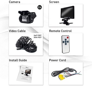 Full HD car monitor kit with 4 cameras and 7 inch screen - Img 7