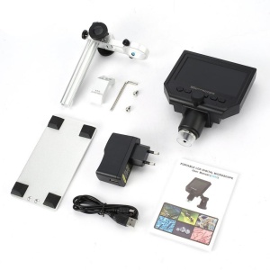 Microscop Digital FullHD cu mărire 1-600X ecran propriu și cameră 3.6 Mp 8 LED, pentru reparații electroniști, bijutieri, analize medicale