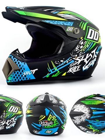 HyperX Ride Cross Helmet Set with Gloves, Goggles, Balaclava and Wall Mount for Motorcycles, Enduro, ATV, Bicycle - Flytec™ - Img 2