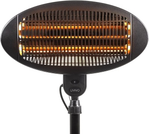 Încălzitor de terasă, 2000W, cu 3 trepte de încălzire, suport reglabil între 1,80 m și 2 m, montabil pe perete, culoare neagră - Img 4