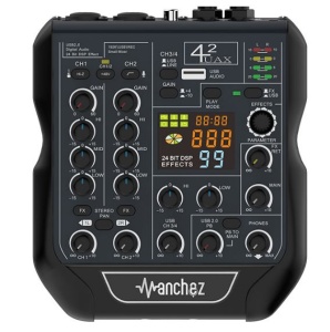 Mixer audio digital profesional, 4 canal, conexiune Bluetooth, cititor USB, ecran LCD iluminat, Phantom - Img 1